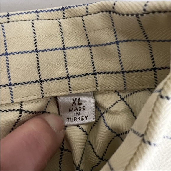 Peter Millar Mens Yellow Blue Check Button Down Long Sleeve Shirt Size XL - Picture 5 of 6